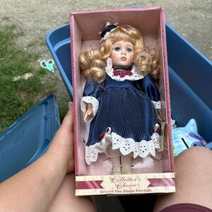 Collector's Choice Porcelain Doll in Blue Dress